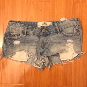 Distressed Light Jean Shorts